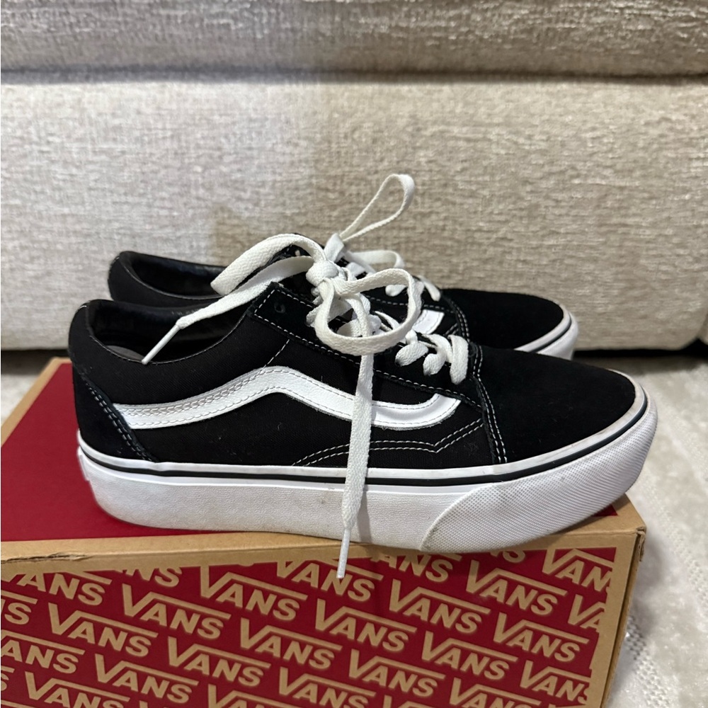 Vans Black and White Low-Top Sneakers